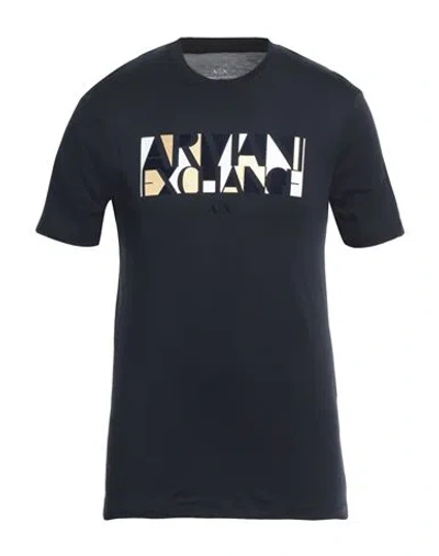 Armani Exchange Man T-shirt Midnight Blue Size S Cotton