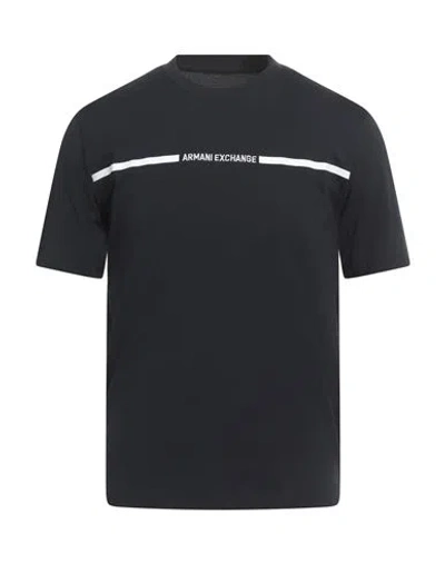 Armani Exchange Man T-shirt Midnight Blue Size Xs Cotton In Black