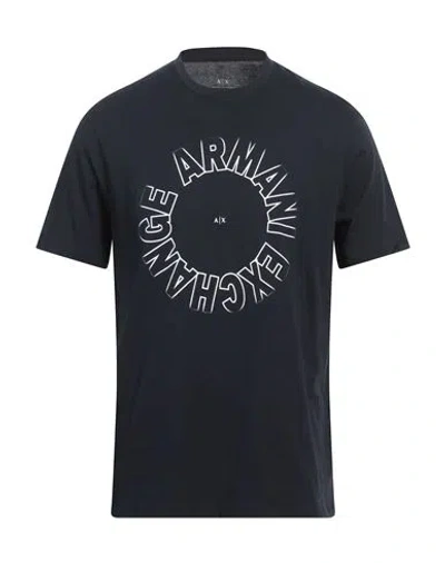 Armani Exchange Man T-shirt Midnight Blue Size Xs Cotton In Black