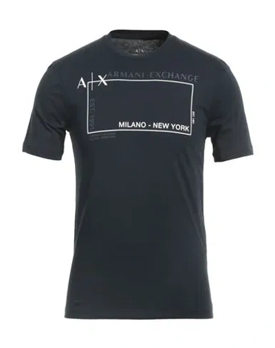 Armani Exchange Man T-shirt Midnight Blue Size Xs Cotton In Blue