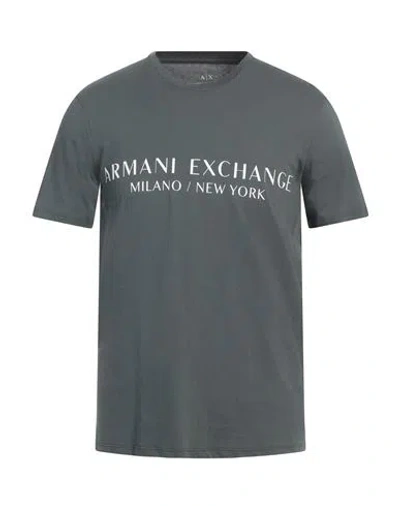 Armani Exchange Man T-shirt Military Green Size L Cotton In Green