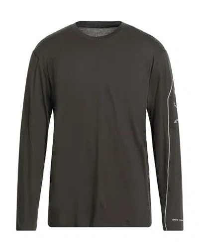 Armani Exchange Man T-shirt Military Green Size L Cotton In Gray