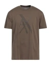 Armani Exchange Man T-shirt Military Green Size M Cotton In Green