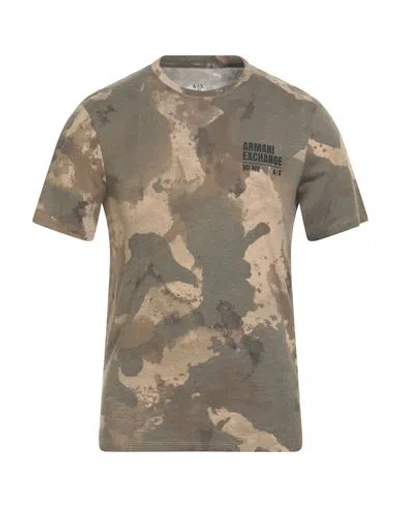 Armani Exchange Man T-shirt Military Green Size S Cotton