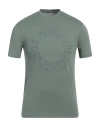 Armani Exchange Man T-shirt Military Green Size Xs Cotton In Gray