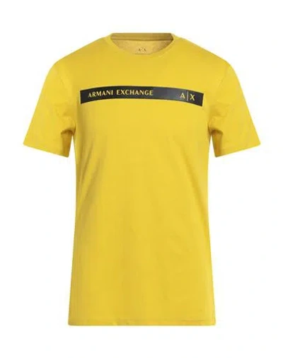 Armani Exchange Man T-shirt Mustard Size L Cotton In Yellow