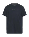 Armani Exchange Man T-shirt Navy Blue Size L Organic Cotton In Navy Blue
