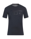 Armani Exchange Man T-shirt Navy Blue Size S Cotton In Navy Blue