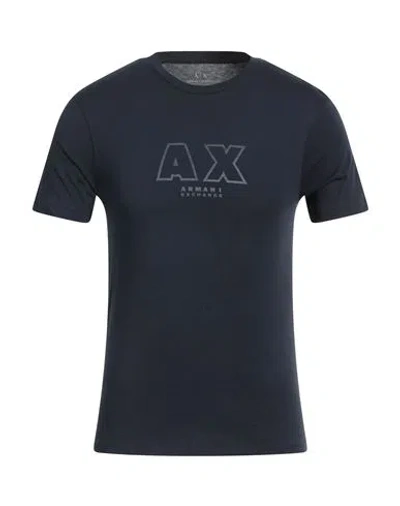 Armani Exchange Man T-shirt Navy Blue Size Xs Cotton In Navy Blue