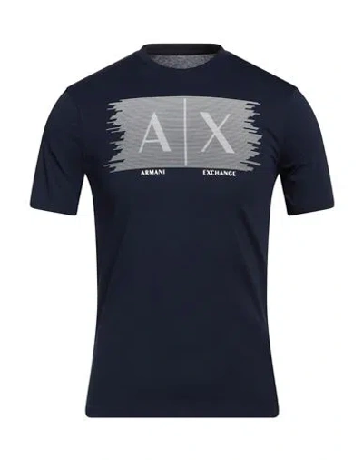 Armani Exchange Man T-shirt Navy Blue Size Xs Cotton