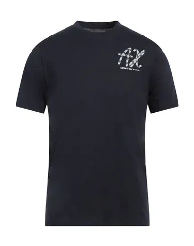 Armani Exchange Man T-shirt Navy Size L Cotton In Navy