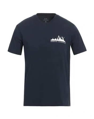 Armani Exchange Man T-shirt Navy Size M Cotton, Elastane