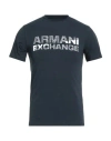 Armani Exchange Man T-shirt Navy Size L Cotton, Elastane In Blue
