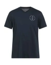 Armani Exchange Man T-shirt Navy Size L Pima Cotton In Blue