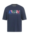 Armani Exchange Man T-shirt Navy Size M Cotton In Blue