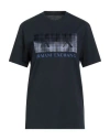 Armani Exchange Man T-shirt Navy Size M Cotton In Black