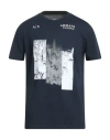 Armani Exchange Man T-shirt Navy Size M Cotton In Black