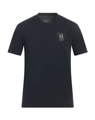 Armani Exchange Man T-shirt Navy Size S Cotton In Navy