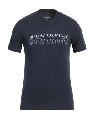 Armani Exchange Man T-shirt Navy Size Xs Cotton, Elastane
