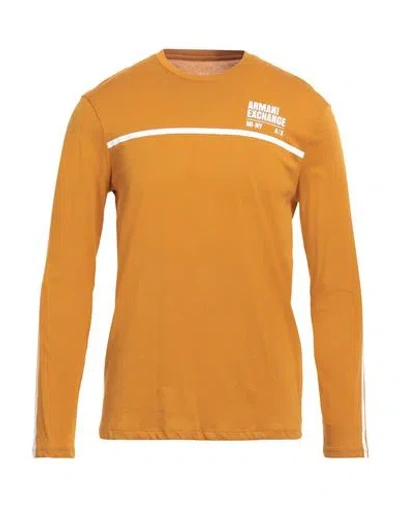 Armani Exchange Man T-shirt Ocher Size L Cotton In Yellow