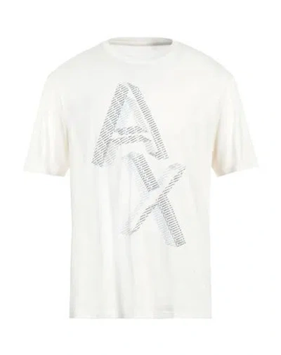 Armani Exchange Graphic Logo-print T-shirt In Off White