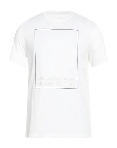 Armani Exchange Man T-shirt Off White Size L Cotton