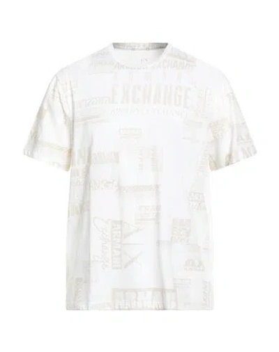 Armani Exchange Man T-shirt Off White Size S Cotton
