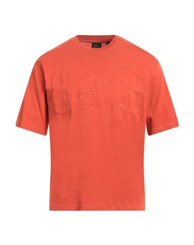 Armani Exchange Man T-shirt Orange Size L Cotton In Orange