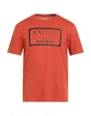 Armani Exchange Man T-shirt Orange Size L Cotton In Red