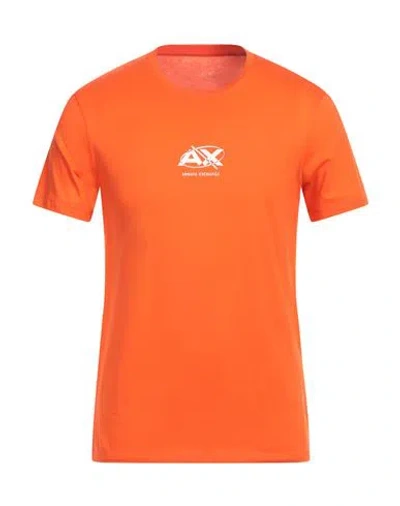 Armani Exchange Man T-shirt Orange Size L Pima Cotton