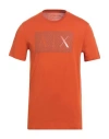 Armani Exchange Slim Fit Jersey T-shirt With Logo In Orange