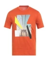 Armani Exchange Man T-shirt Orange Size M Cotton In Orange