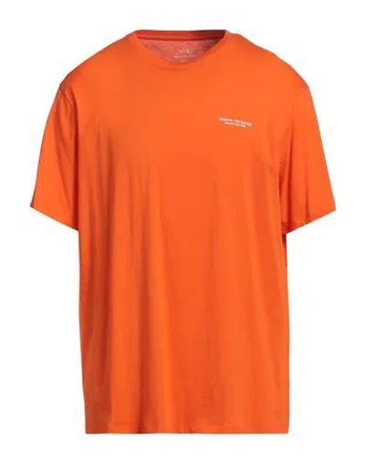 Armani Exchange Man T-shirt Orange Size S Cotton