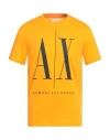 Armani Exchange Man T-shirt Orange Size S Cotton In Yellow