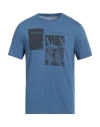 Armani Exchange Man T-shirt Pastel Blue Size M Cotton In Blue