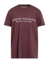 Armani Exchange Man T-shirt Plum Size M Cotton In Multi