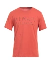 Armani Exchange Man T-shirt Rust Size L Cotton In Red