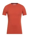 Armani Exchange Man T-shirt Rust Size L Pima Cotton In Red