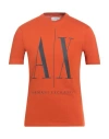 Armani Exchange Man T-shirt Rust Size M Cotton In Red