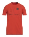 Armani Exchange Man T-shirt Rust Size M Cotton In Red