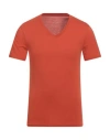 Armani Exchange Man T-shirt Rust Size M Pima Cotton In Red