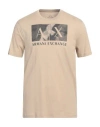 Armani Exchange Man T-shirt Sand Size L Cotton In Beige