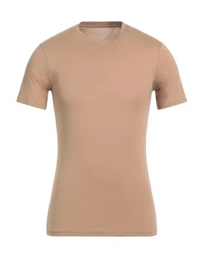 Armani Exchange Man T-shirt Sand Size Xs Pima Cotton In Brown