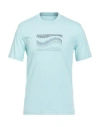 Armani Exchange Man T-shirt Sky Blue Size S Cotton