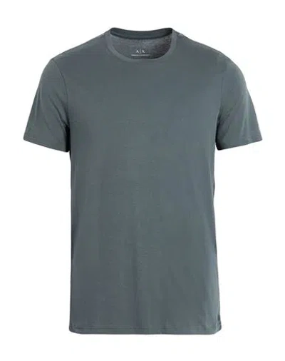 Armani Exchange Man T-shirt Slate Blue Size L Cotton