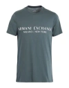 Armani Exchange Man T-shirt Slate Blue Size L Cotton In Multi