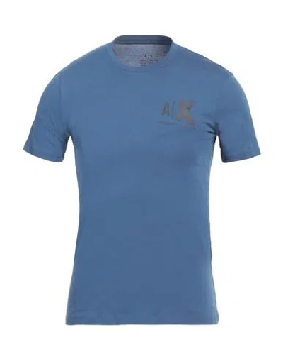 Armani Exchange Man T-shirt Slate Blue Size M Cotton