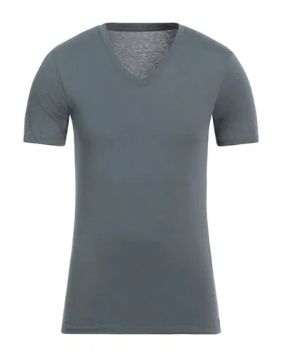 Armani Exchange Man T-shirt Slate Blue Size M Pima Cotton