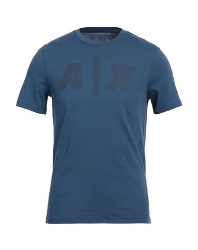 Armani Exchange Man T-shirt Slate Blue Size S Cotton