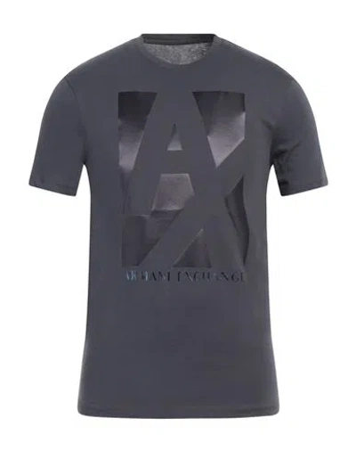 Armani Exchange Man T-shirt Steel Grey Size M Cotton